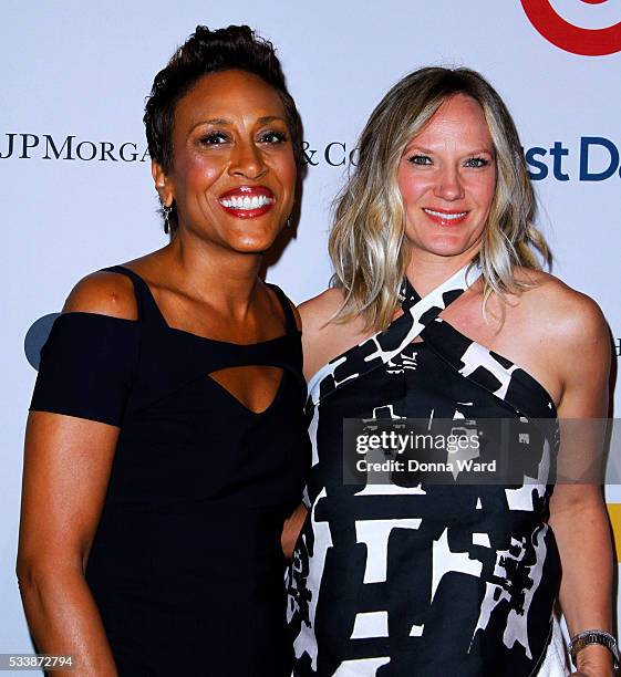 Robin Roberts and Amber Laign attend the 2016 GLSEN Respect Awards at Cipriani 42nd Street on May 23, 2016 in New York City.