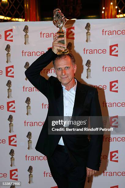 Winner of "Moliere du comedien dans un spectacle du Theatre public" for "Vu du Pont", actor Charles Berling attends "La 28eme Nuit des Molieres" on...