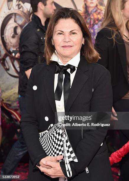 Costume designer Colleen Atwood attends Disneys 'Alice Through the Looking Glass' premiere with the cast of the film, which included Johnny Depp,...