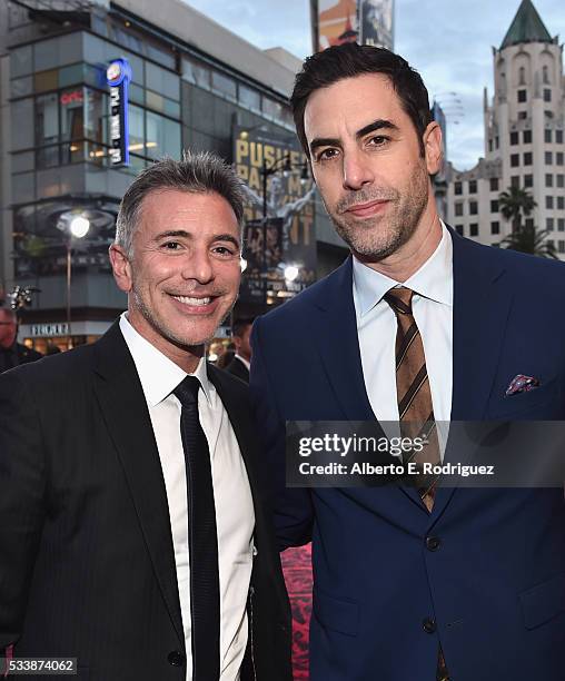 President of Marketing for The Walt Disney Studios Ricky Strauss and actor Sacha Baron Cohen attend Disneys 'Alice Through the Looking Glass'...