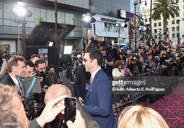 Actor Sacha Baron Cohen attends Disneys 'Alice Through the Looking Glass' premiere with the cast of the film, which included Johnny Depp, Anne...