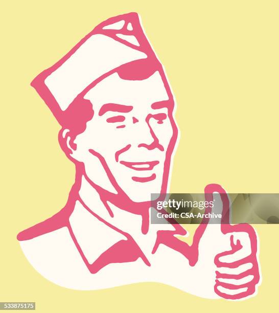 worker giving thumbs up - hitchhiking stock illustrations