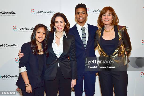 Marina Rosen-Cappellazzo, Amy Cappellazzo, Benjamin Rosen-Cappellazzo and Joanne Rosen attend ArtsConnection 2016 Benefit Celebration at 583 Park...