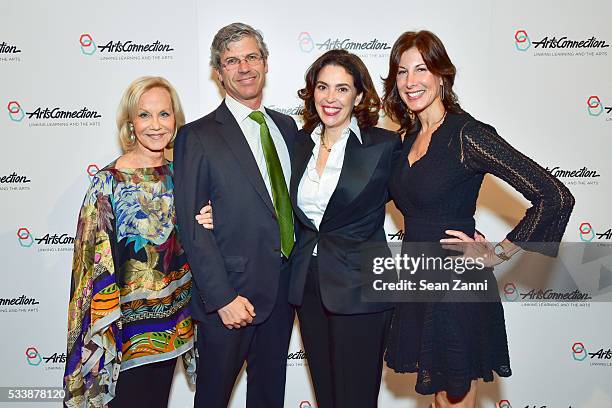 Linda Janklow, guest, Robert Pruzan and Amy Cappellazzo attend ArtsConnection 2016 Benefit Celebration at 583 Park Avenue on May 23, 2016 in New York...