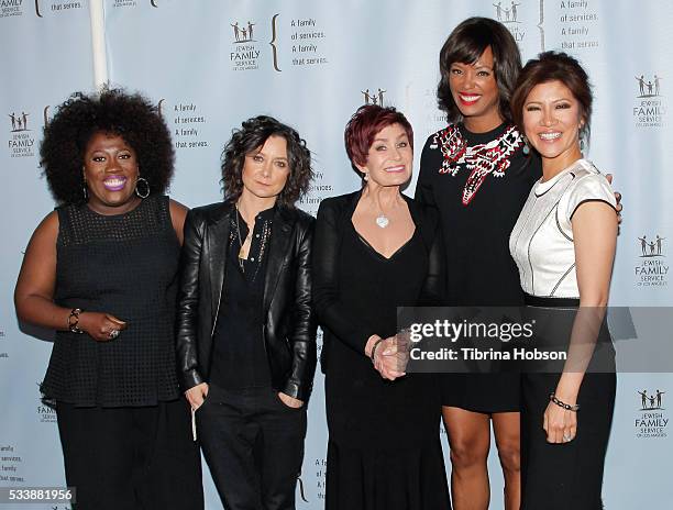 Sheryl Underwood, Sara Gilbert, Sharon Osbourne, Aisha Tyler and Julie Chen attend the Jewish Family Service of Los Angeles 23rd Annual Gala Dinner...