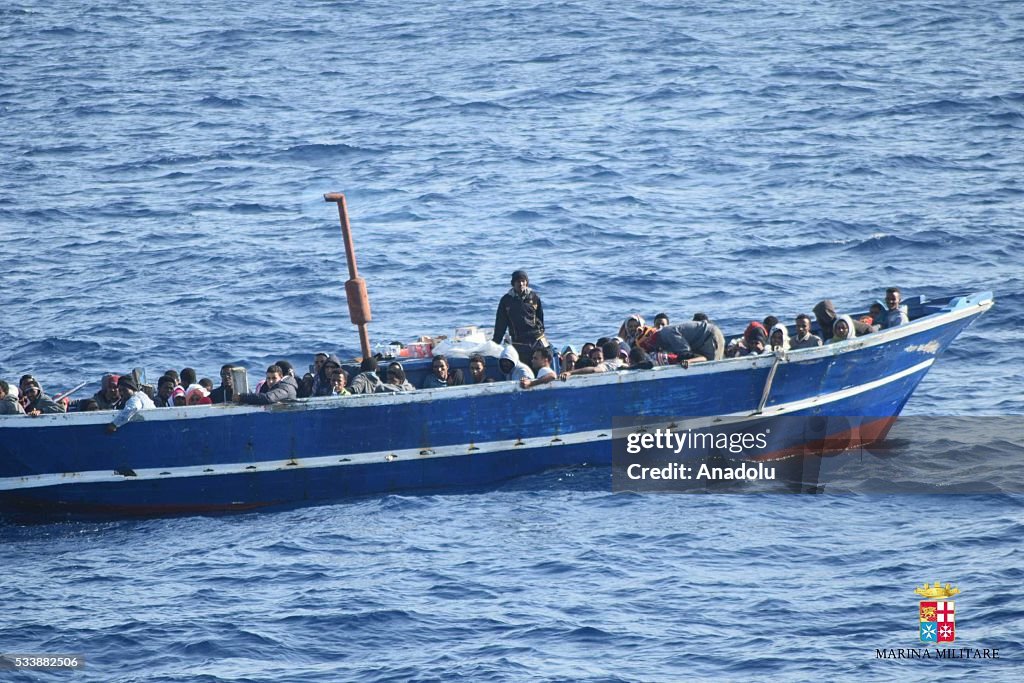 Refugees rescued at Mediterranean Sea