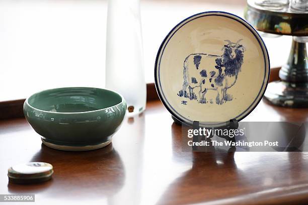 Plate adorned with Jacob sheep is seen at the home of Fred and Joan Horak on Wednesday May 11, 2016 in Gettysburg, PA. Ever since they noticed...