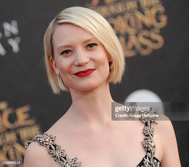 Actress Mia Wasikowska arrives at the premiere of Disney's "Alice Through The Looking Glass" at the El Capitan Theatre on May 23, 2016 in Hollywood,...