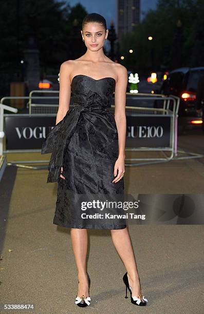 Taylor Marie Hill arrives for the Gala to celebrate the Vogue 100 Festival at Kensington Gardens on May 23, 2016 in London, England.