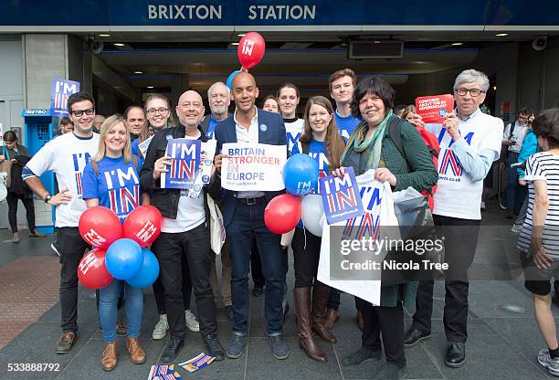 London England - May 20th 2016, Labour MP Chuka Umunna campaigning at Brixton tube station for the IN Campaign in the EU referendum.