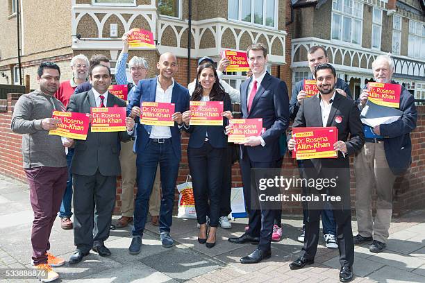 London England - May 20th 2016, Labour MP Chuka Umunna campaigning in Tooting with Matthew Pennycook, Labour MP for Greenich and Rosena Allin Khan...