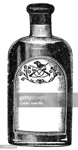 ilustraciones, imágenes clip art, dibujos animados e iconos de stock de old botella de - herbal medicine