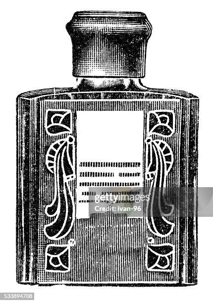 old bottle - bottle label stock illustrations