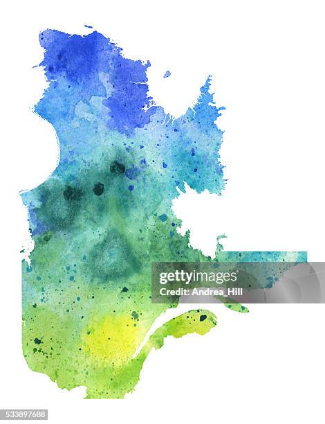 map of quebec with watercolor texture - raster illustration - quebec map stock illustrations