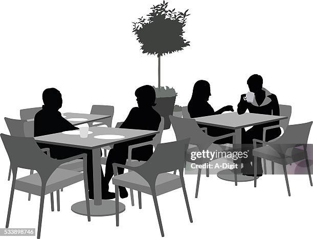 ilustraciones, imágenes clip art, dibujos animados e iconos de stock de el café al aire libre - chica-tomando-cafe