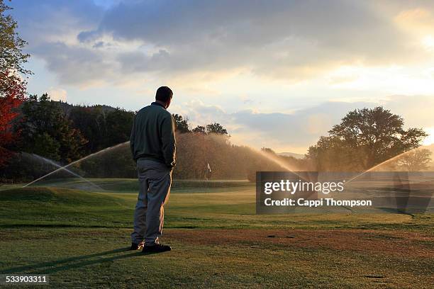 the greenskeeper - golf turf stock pictures, royalty-free photos & images