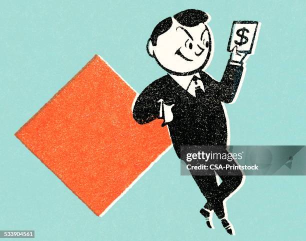 man with money - man grimace stock illustrations