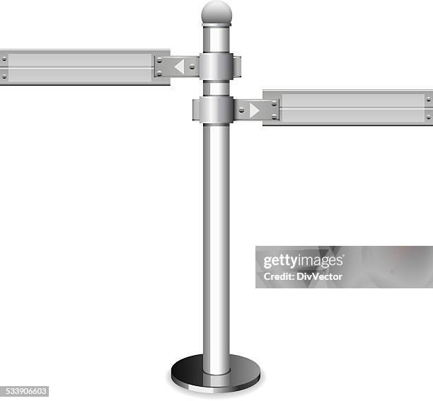 blank sign board - metal pole stock illustrations