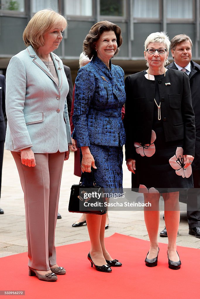 Queen Silvia Of Sweden Visits North Rhine-Westphalia