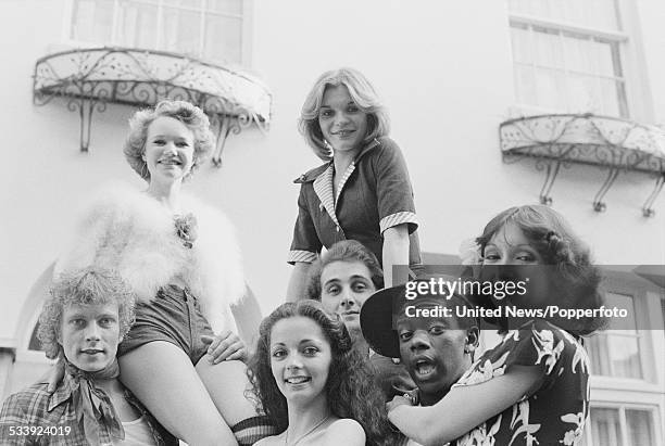 British dance troupe Ruby Flipper pictured in London on 7th May 1976. From left to right: Gavin Trace, Lulu Cartwright, Cherry Gillespie, Sue...