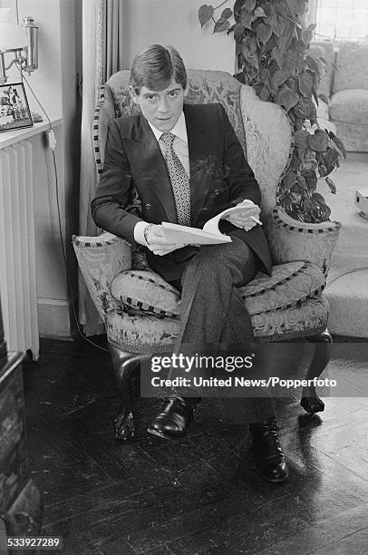 English actor Anthony Andrews pictured at home on 1st December 1978.