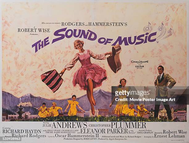 Poster for Robert Wise's 1965 drama 'The Sound of Music' starring Julie Andrews, Christopher Plummer, and Eleanor Parker.