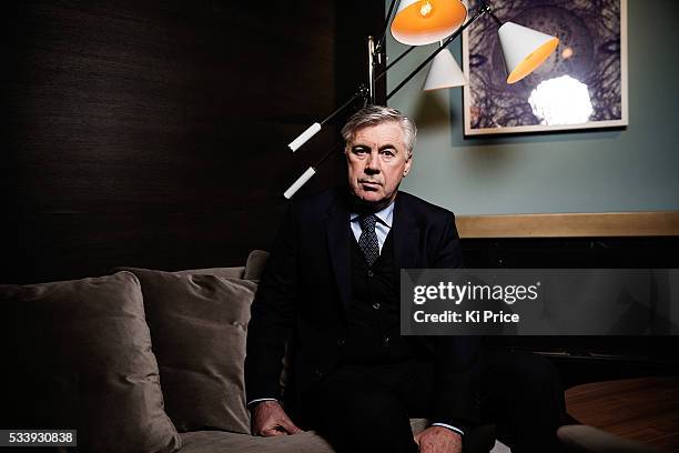 Football manager Carlo Ancelotti is photographed for Goal.com on February 16, 2016 in London, England.