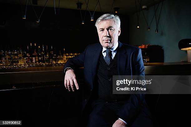 Football manager Carlo Ancelotti is photographed for Goal.com on February 16, 2016 in London, England.