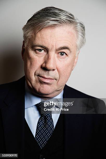 Football manager Carlo Ancelotti is photographed for Goal.com on February 16, 2016 in London, England.