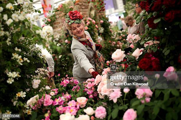 Members of the public enjoy the gardens at the 2016 Chelsea Flower Show at Royal Hospital Chelsea on May 24, 2016 in London, England. The show, which...