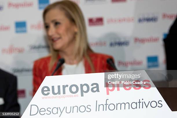 President of Madrid Community Cristina Cifuentes participates in an informative breakfast organized by the news agency Europa Press at the Eurostars...