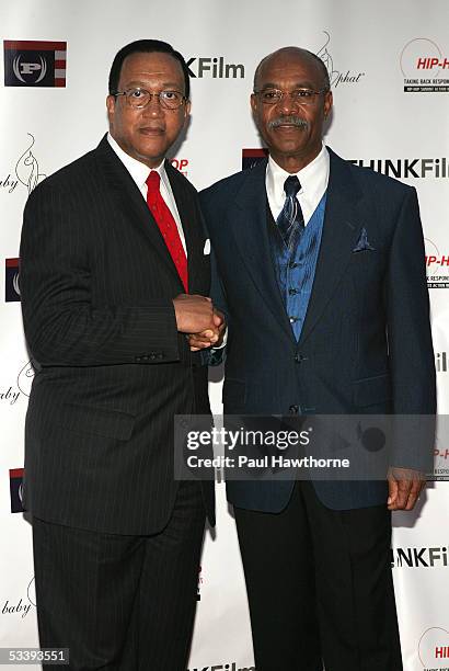 President and CEO Dr. Benjamin Chavis and Simeon Wright attend "The Untold Story of Emmett Louis Till" film premiere hosted by the Hip Hop Network at...