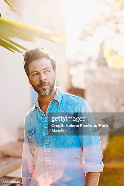 Singer Christophe Mae is photographed for Paris Match on April 29, 2016 in Aix-en-Provence, France.