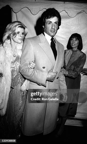 Sylvester Stallone and Sasha Czack attend Jane Wooster Scott Art Exhibit Opening on April 1, 1982 at the De Ville Galleries in Beverly Hills,...