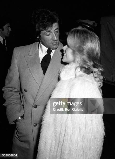 Sylvester Stallone and Sasha Czack attend Jane Wooster Scott Art Exhibit Opening on April 1, 1982 at the De Ville Galleries in Beverly Hills,...