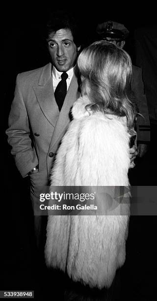 Sylvester Stallone and Sasha Czack attend Jane Wooster Scott Art Exhibit Opening on April 1, 1982 at the De Ville Galleries in Beverly Hills,...