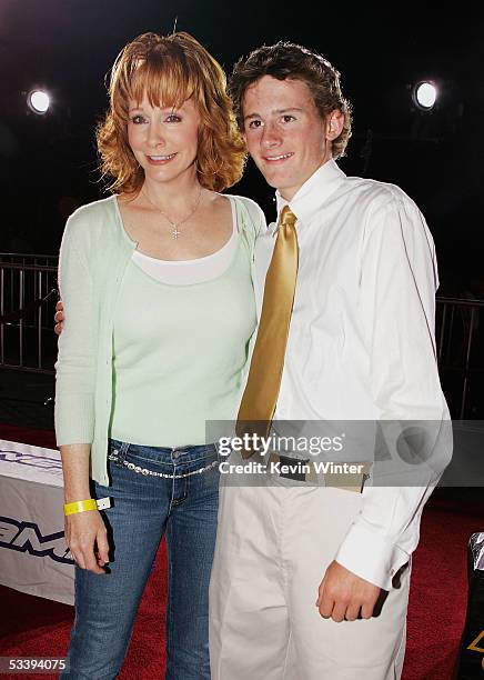 Actress/singer Reba McEntire and her son Shelby arrives at the premiere of Twentieth Century Fox' s "Supercross: The Movie" at the Wadsworth Theater...