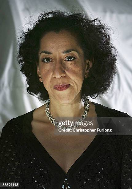 Author Andrea Levy poses for a portrait at Edinburgh Literary Festival held at Charlotte Square on August 16, 2005 in Glasgow, Scotland.