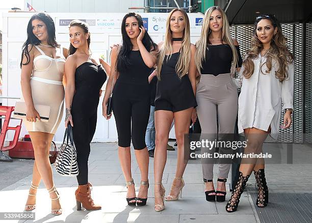 Charlotte Crosby, Holly Hagan, Chloe Etherington, Chantelle Connelly, Marnie Simpson and Sophie Kasaei of Geordie Shore arrive to celebrate their...