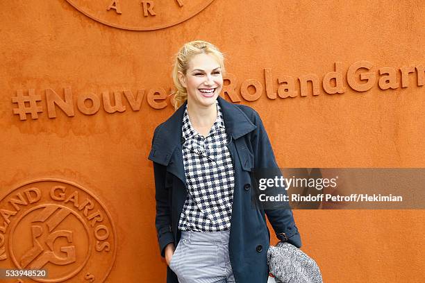 Singer Helena Noguerra attends the 2016 French Tennis Open - Day Three at Roland Garros on May 24, 2016 in Paris, France.