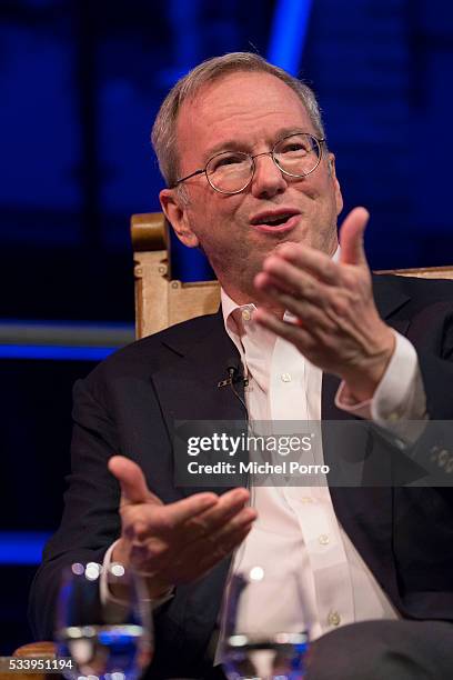 Eric Schmidt, CEO of Alphabet, parent company of Google, attends the kick-off of Startup Fest Europe on May 24, 2016 in Amsterdam, The Netherlands....