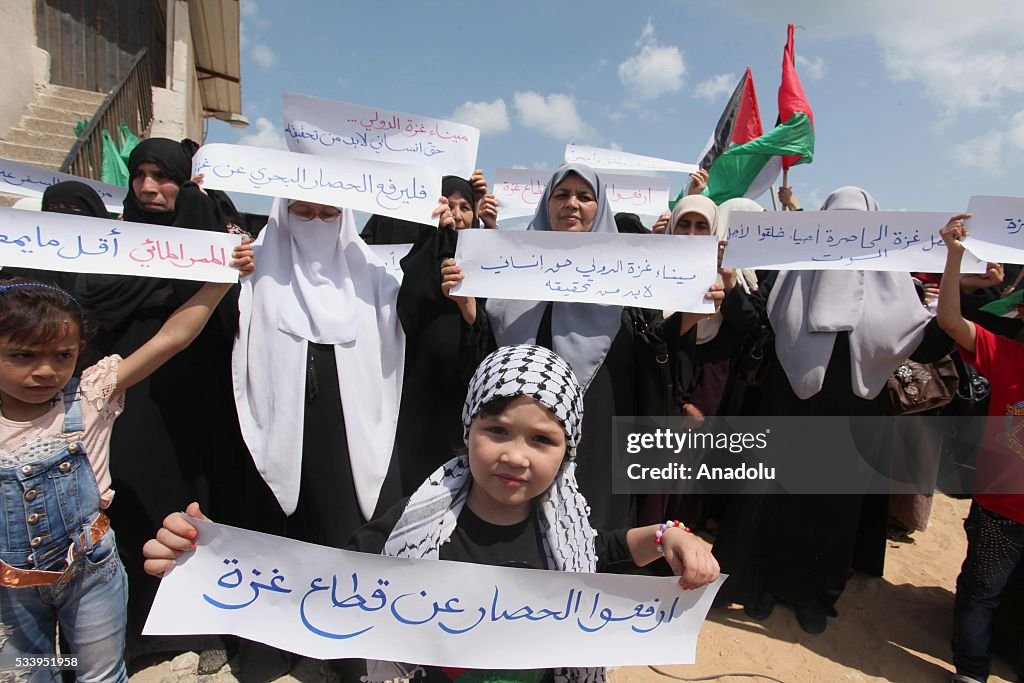 Protest in Gaza against the blockade