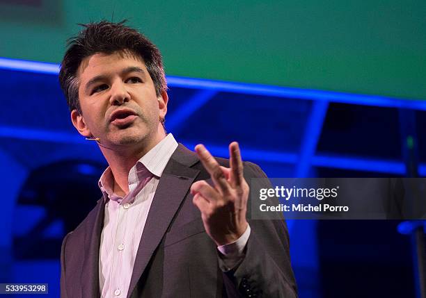 Of Uber, Travis Kalanick, attends the kick-off of Startup Fest Europe on May 24, 2016 in Amsterdam, The Netherlands. The event facilitates...