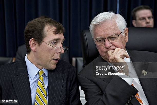 Representative Harold "Hal" Rogers, a Republican from Kentucky and chairman of the House Appropriations Committee, right, speaks with counsel before...