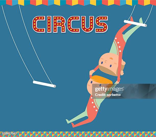 trapeze artists - trapeze artist stock illustrations