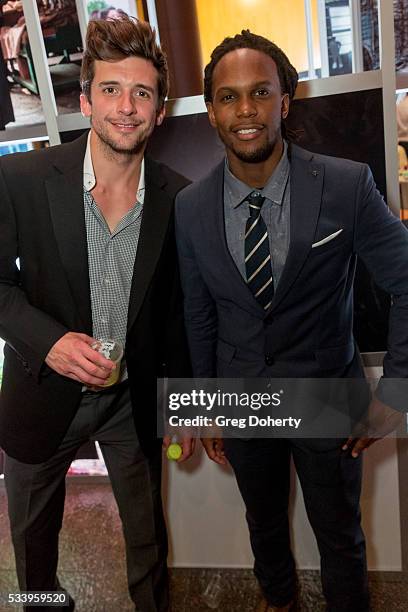 Actor Brandon Duracher and Agent Bazel Gold attend the Amazon Original Series "The Man In The High Castle" Emmy FYC Screening at the DGA Theatre on...