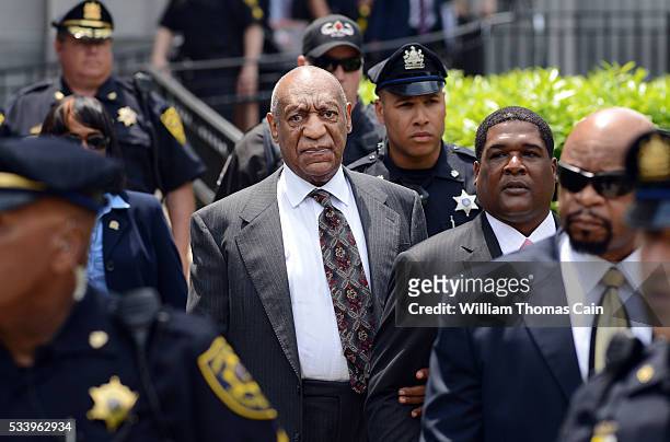 Actor and comedian Bill Cosby leaves a preliminary hearing on sexual assault charges on May 24, 2016 in at Montgomery County Courthouse in...