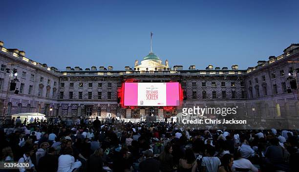 General view is seen as FilmFour and Somerset House present their first annual movie season of outdoor screenings, starting with this evening?s...