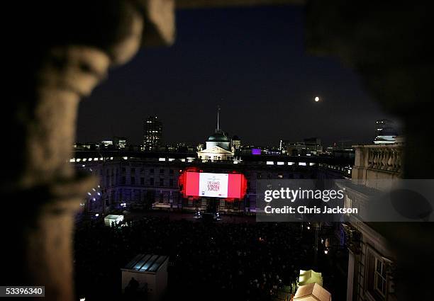 General view is seen as FilmFour and Somerset House present their first annual movie season of outdoor screenings, starting with this evening?s...