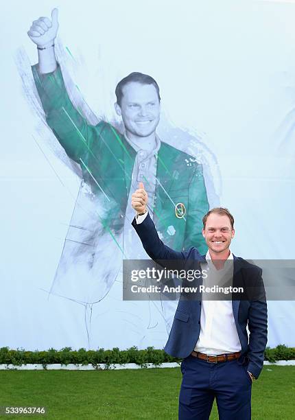 Masters Champion Danny Willett of England poses during the BMW PGA Championship Reception prior to the BMW PGA Championship at Wentworth on May 24,...